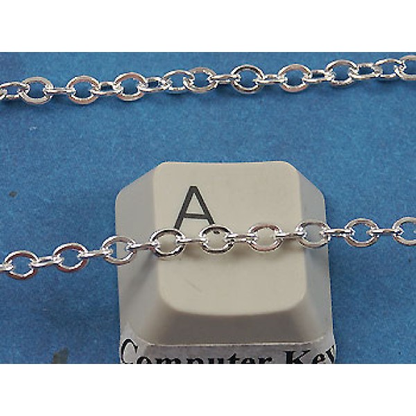 Chain by the metre, Cable, 3.2x2.7mm, Silver plate