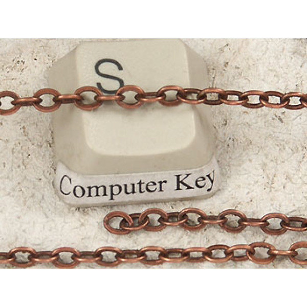 Chain by the metre, Cable, 3.5x3mm, NF Copper plate