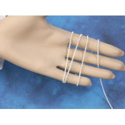 Chain by the metre, fine Cable, 2.8x2mm, Silver plate