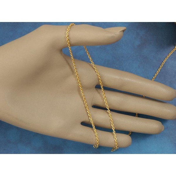 Chain by the metre, fine Cable, 2.8x2mm, Gold plate