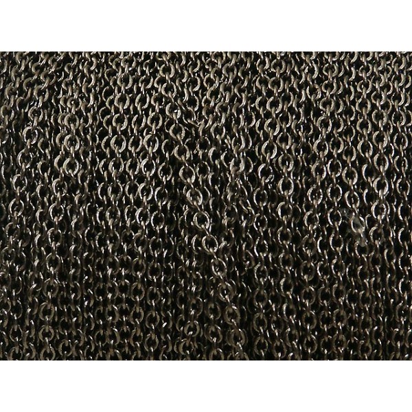 Chain by the metre, fine Cable, 2.8x2mm, Black plate