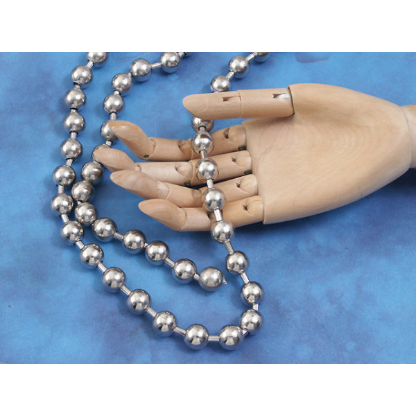 Chain by the metre, Ball Chain 14mm shiny nickel