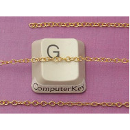 Chain by the metre, fine Cable, 1.5x2mm, NF gold plate, clear coated