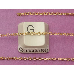 Chain by the metre, fine Cable, 1.5x2mm, NF gold plate, clear coated