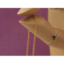 Chain by the metre, fine Cable, 1.5x2mm, NF gold plate, clear coated