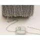 Chain by the metre, fine Cable, 1.5x2mm, NF platinum colour