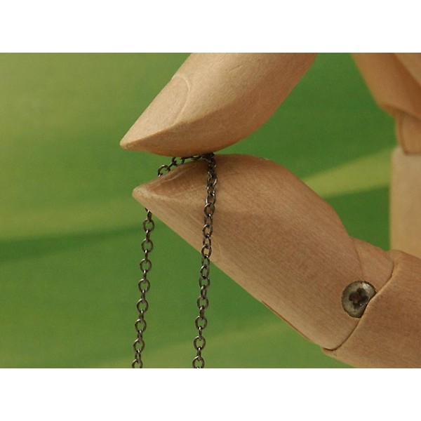 Chain by the metre, fine Cable, 1.5x2mm, Black