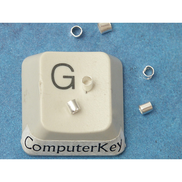 Budget Crimp Bead, Tube, 1.9mm silver plate, bag of 100