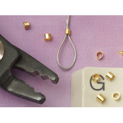 Budget Crimp Bead, Tube, 1.9mm gold plate, per 100