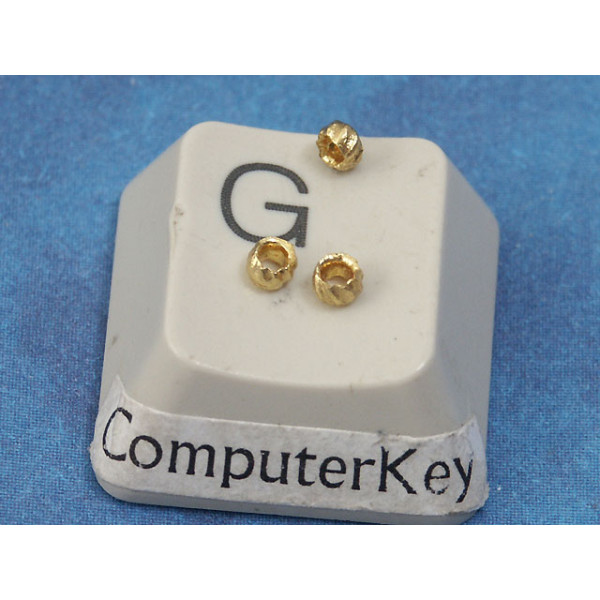 French Crimp Bead, corrugated, gilt, 2mm, per gram