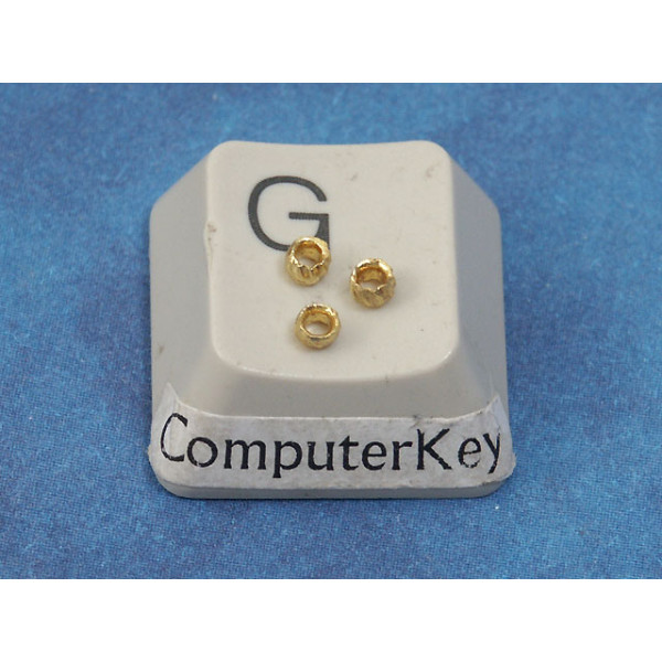 French Crimp Bead, corrugated, gilt, 2mm, per gram