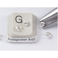 Crimp Bead Cover, 3.2mm x 2.2mm, silver plate, per 50