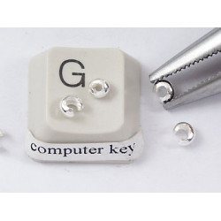 Crimp Bead Cover, 3.2mm x 2.2mm, silver plate, per 50