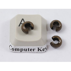 Crimp Bead Cover, 5mm x 3.8mm, NF ant. bronze, per 50