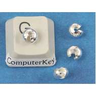 Crimp Bead Cover, 5.2x 5.8x4mm, silver plate, per 50