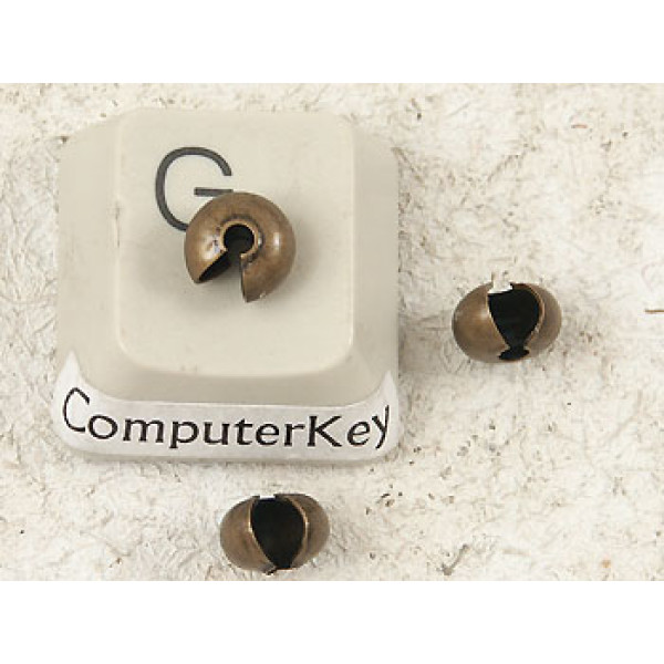 Crimp Bead Cover, 5.2x 5.8x4mm, bronze plate, per 50