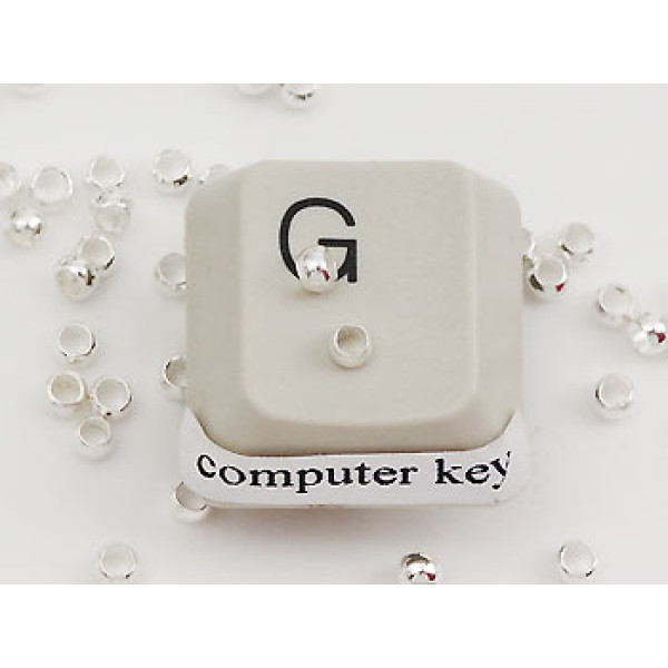 Crimp Bead, 2.5mm NF silver plate, per 2 gram