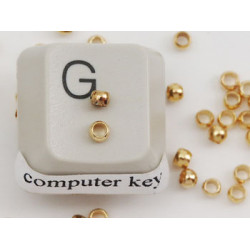 Crimp Bead, 2.5mm gold plate, per 2 gram