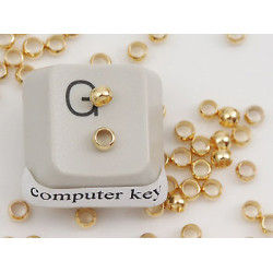 Crimp Bead, 3mm gold plate, per 100