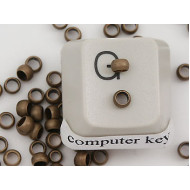 Crimp Bead, 3mm antique brass plate, per 100