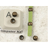 Crimp Bead, 4mm antique brass plate, per 100