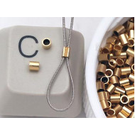 Beadalon®, Crimp Tube, size 2, gold plate, per gram