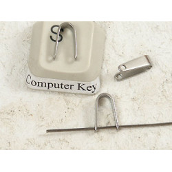 Pinch Bail, stainless steel, 10mm x 6mm