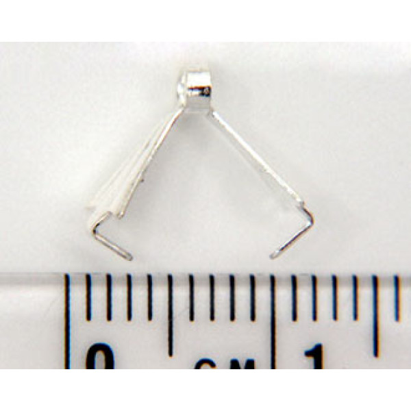 Medium Claw Bail, silver plate, E-coated
