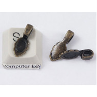 Leaf Bail with med. loop, ant. bronze, 16mm long