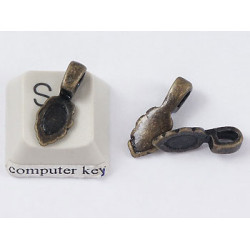 Leaf Bail with med. loop, ant. bronze, 16mm long