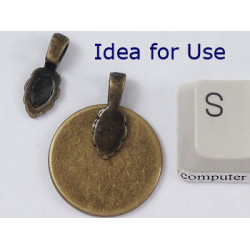 Leaf Bail with med. loop, ant. bronze, 16mm long