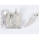 Leaf Bail with big loop, silver plate, 24mm long