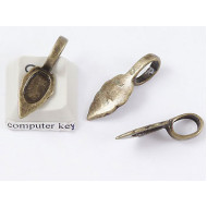 Leaf Bail with big loop, ant. brass, 24mm long