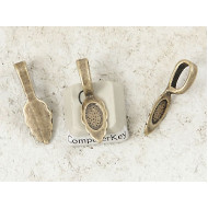 Leaf Bail with big loop, ant. brass, 26mm long