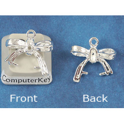 Pinch Bail, Bow shape ice-pick bail, NF silver plate