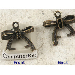 Pinch Bail, Bow shape ice-pick bail, NF antique bronze