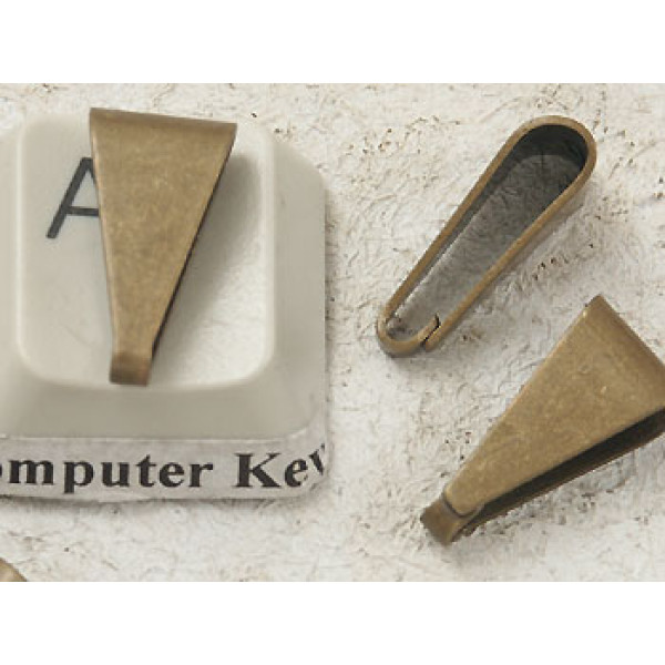 14mmx7mm Bail, large plain, antiqued bronze