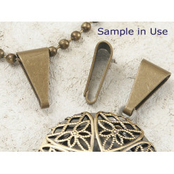 14mmx7mm Bail, large plain, antiqued bronze