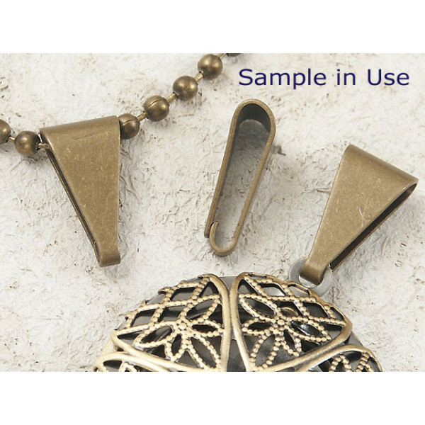 14mmx7mm Bail, large plain, antiqued bronze