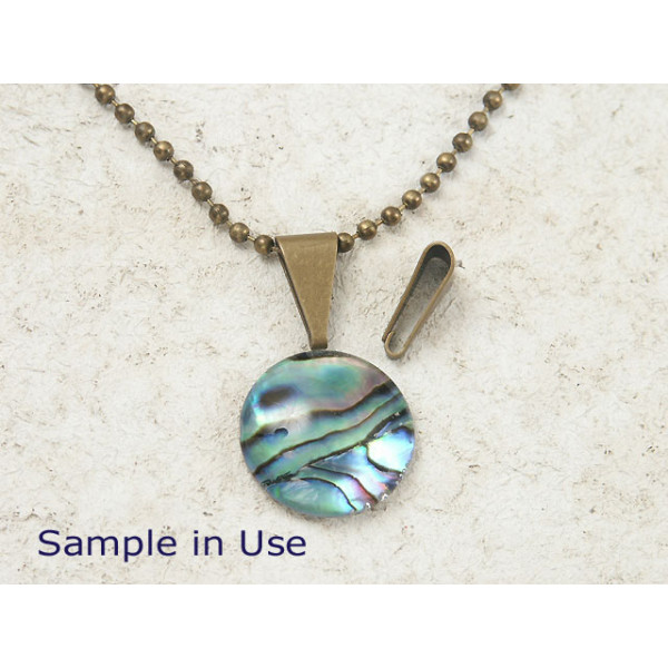 14mmx7mm Bail, large plain, antiqued bronze