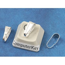 BULK PACK 50, 10x3mm Bail, studded, Silver plate