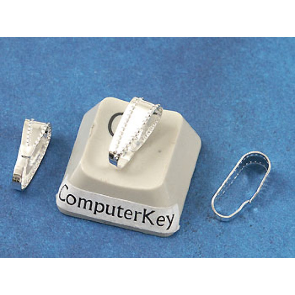 BULK PACK 50, 10x3mm Bail, studded, Silver plate