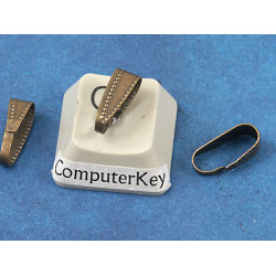 BULK PACK 50, 10x3mm Bail, studded, Antiqued Bronze