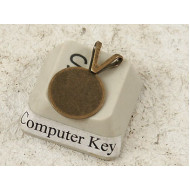 Bail, 10mm glue-on pad, antiqued bronze plate