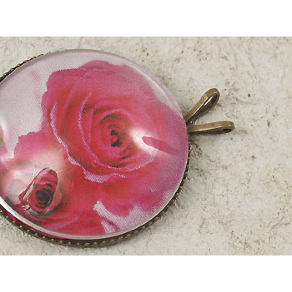 Bail, 10mm glue-on pad, antiqued bronze plate