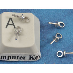 Pendant Eyelet with collar, glue in, platinum colour, per 50