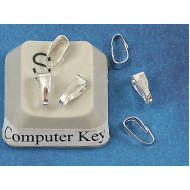 Pendant Bail, small, silver plate 7mmx3mm, each