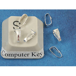 Pendant Bail, small, silver plate 7mmx3mm, each