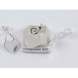 Glue On Loop Bail, silver plate