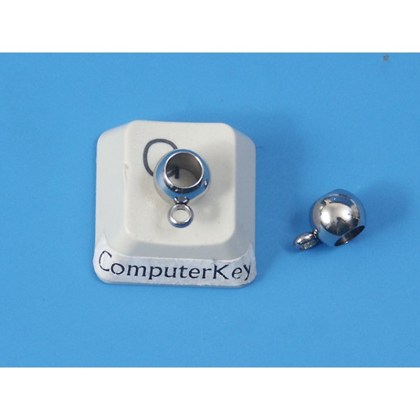 Plain stainless steel Bail with loop, 4mm hole